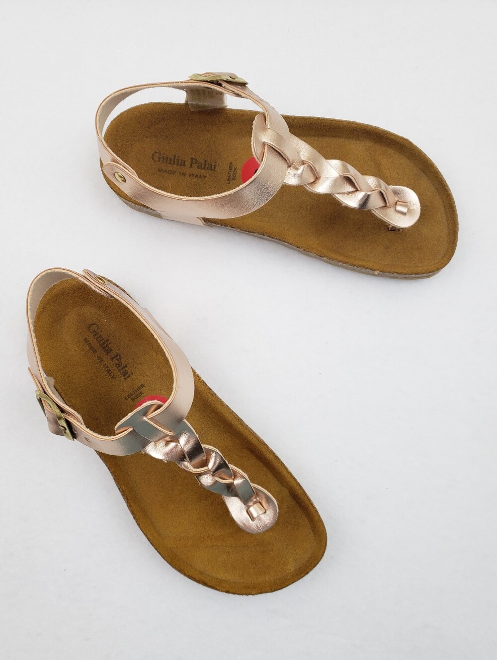 Giulia Palai Girls New Rose Gold Vegan Leather Sandals Size 2
